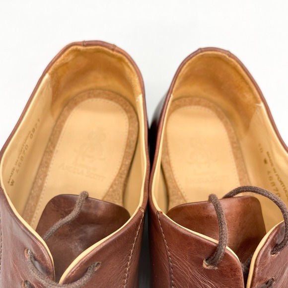 The Office of Angela Scott Womens 40/ 9 Mr. Evans Oxford Shoes Walnut Leather - Picture 10 of 12